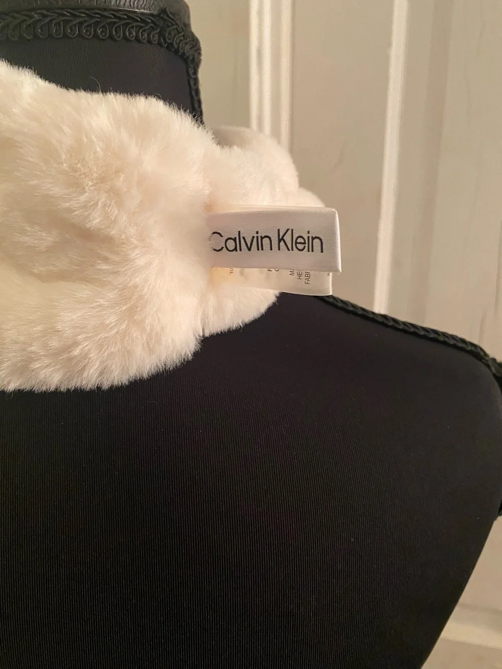 Calvin Klein Cream Faux Fur Ear/Head Warmer